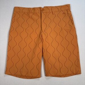 J.Lindeberg Diamond‎ Shorts Men's 32 (fits 34x10) Orange Zip Pocket Stretch Golf